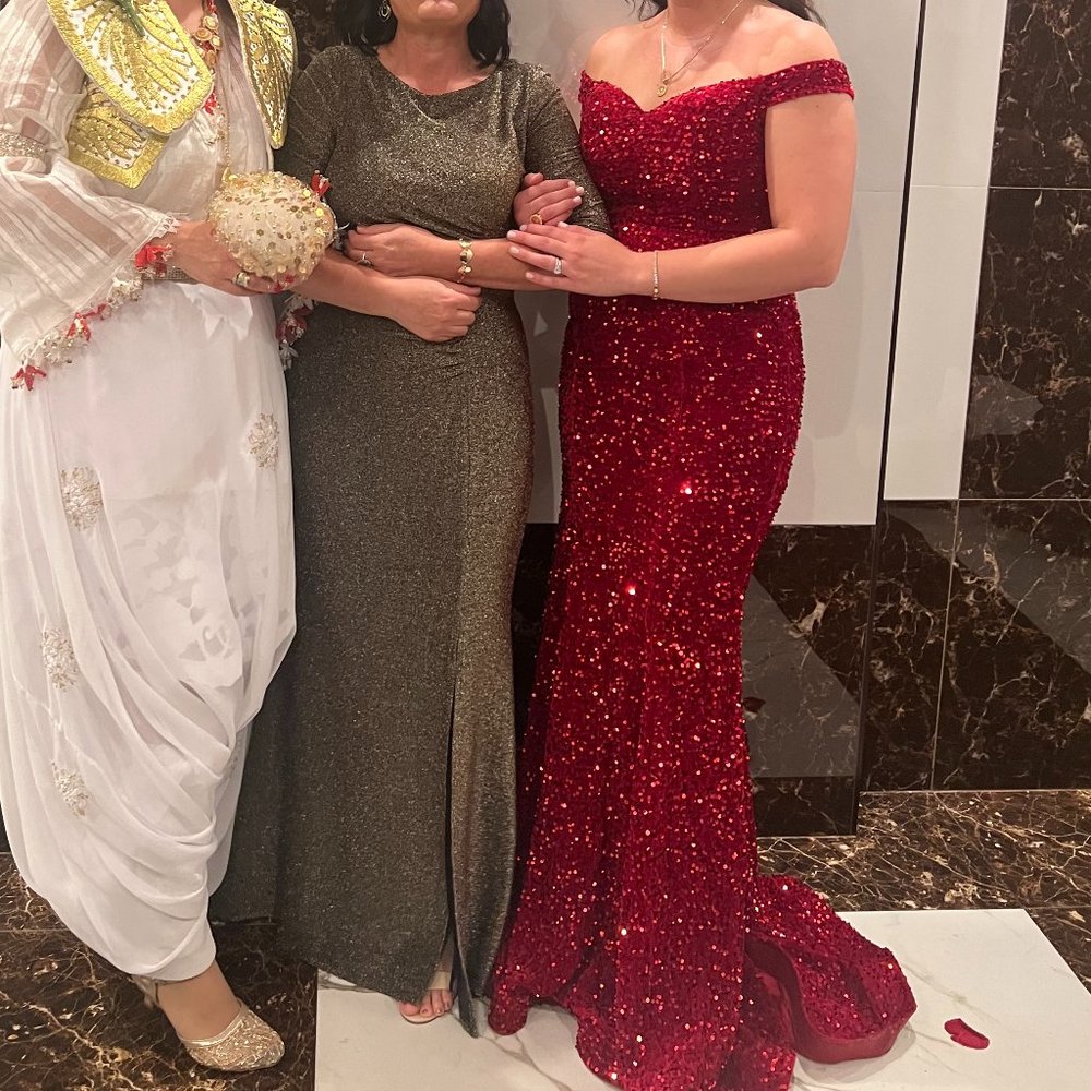 Red Sequin Maxi Dress